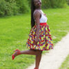 jupe évasée vêtement femme wax africain tissu ankara