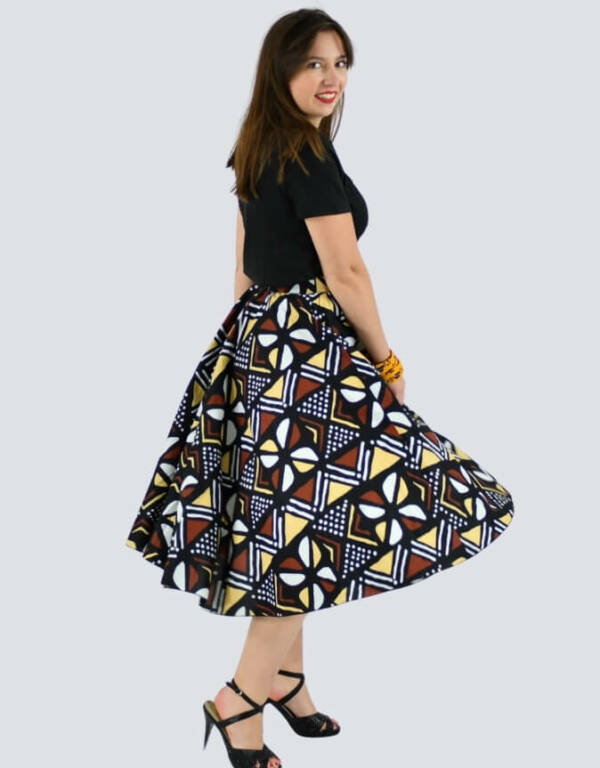 jupe patineuse bogolan femme