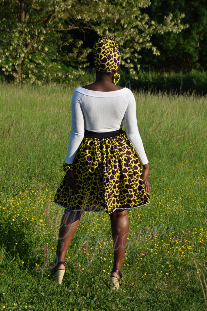 jupe patineuse évasée wax africain femme. jupe patineuse wax africaine ethnique jupe midi africaine wax pagne pour femme fleuri été