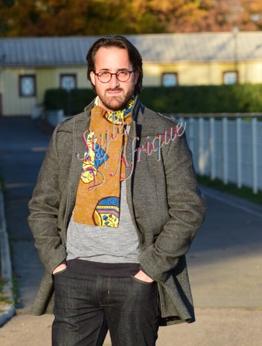 écharpe wax africain ankara doublé polaire. écharpe d'automne foulard doublé polaire hiver mixte snood en wax africain