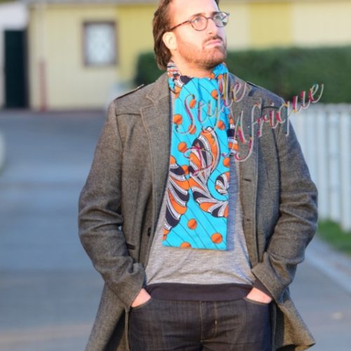 écharpe wax africain ankara doublé polaire. écharpe d'automne foulard doublé polaire hiver mixte snood en wax africain