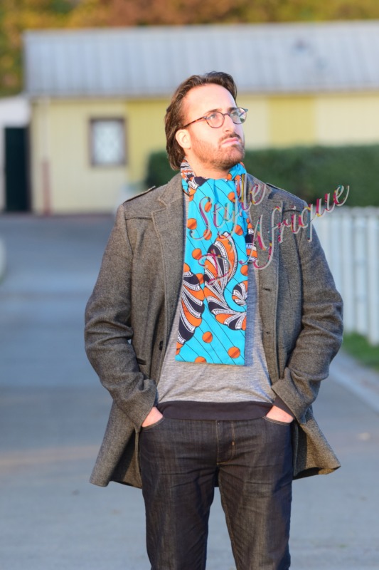 écharpe wax africain ankara doublé polaire. écharpe d'automne foulard doublé polaire hiver mixte snood en wax africain