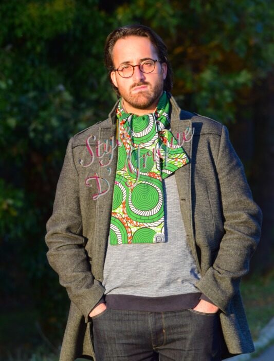 écharpe wax africain ankara doublé polaire. écharpe d'automne foulard doublé polaire hiver mixte snood en wax africain