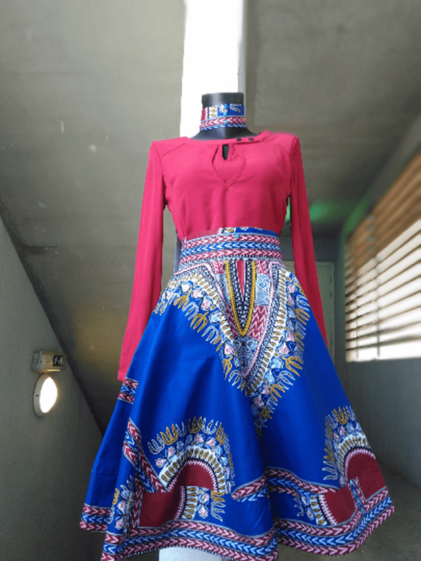 jupe patineuse évasée wax africain femme. jupe patineuse wax africaine ethnique jupe midi africaine wax pagne pour femme fleuri été