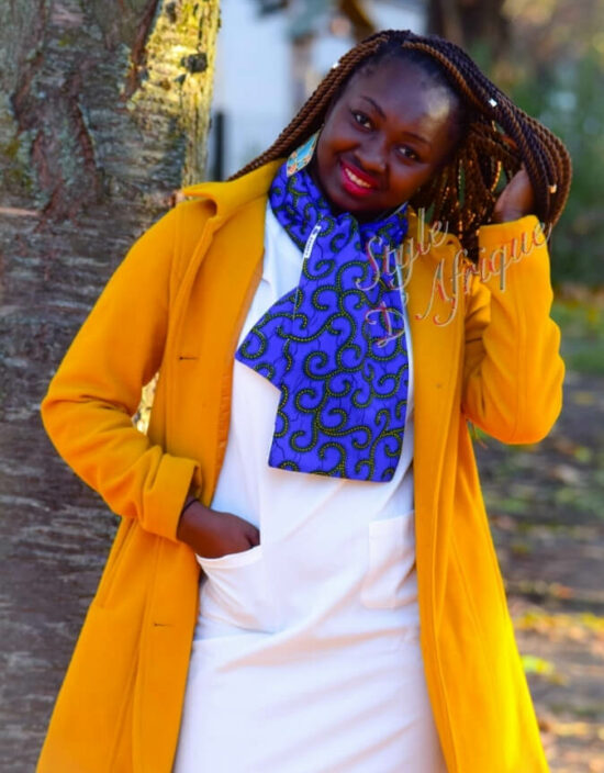 Echarpe Royauté céleste écharpe wax africain ankara doublé polaire. écharpe d'automne foulard doublé polaire hiver mixte snood en wax africain