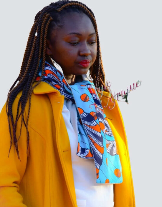 Echarpe Azur d'Afrique écharpe wax africain ankara doublé polaire. écharpe d'automne foulard doublé polaire hiver mixte snood en wax africain