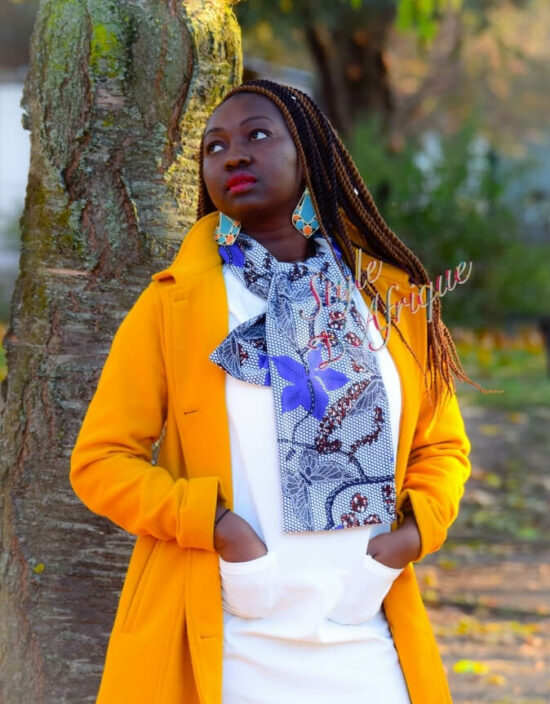 Echarpe Fleurs d'automne écharpe wax africain ankara doublé polaire. écharpe d'automne foulard doublé polaire hiver mixte snood en wax africain