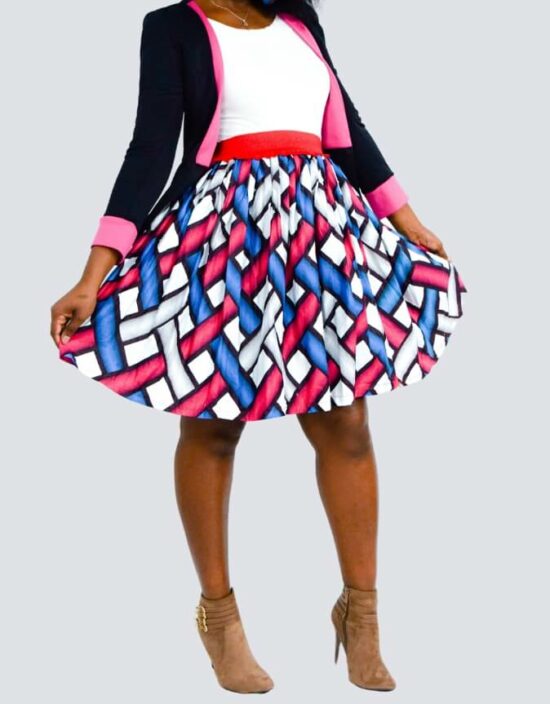 Jupe élastique à volant jupe patineuse évasée wax africain femme. jupe patineuse wax africaine ethnique jupe midi africaine wax pagne pour femme fleuri été