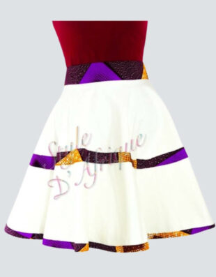 jupe patineuse violet évasée wax africain femme. jupe patineuse wax africaine ethnique jupe midi africaine wax pagne pour femme fleuri été