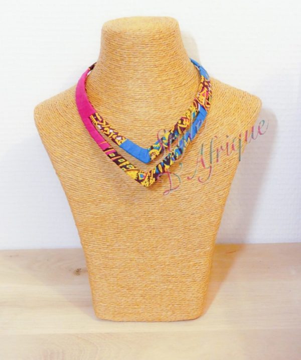 collier ras de cou wax africain ethnique. bijoux collier wax femme africaine, bijoux fantaisie, breloque africaine, bijoux ethniques, collier bohème, collier traditionnel chic