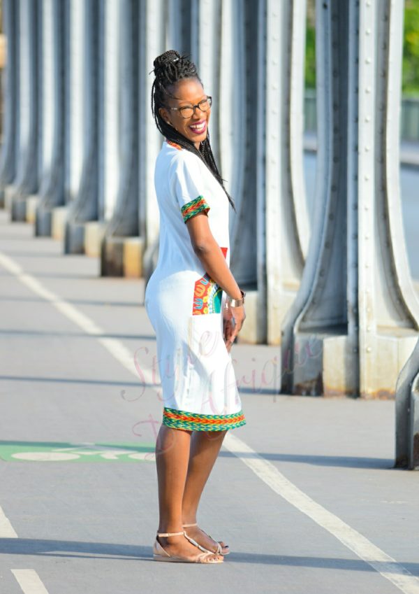 robe droite DASHIKI extensible africain
