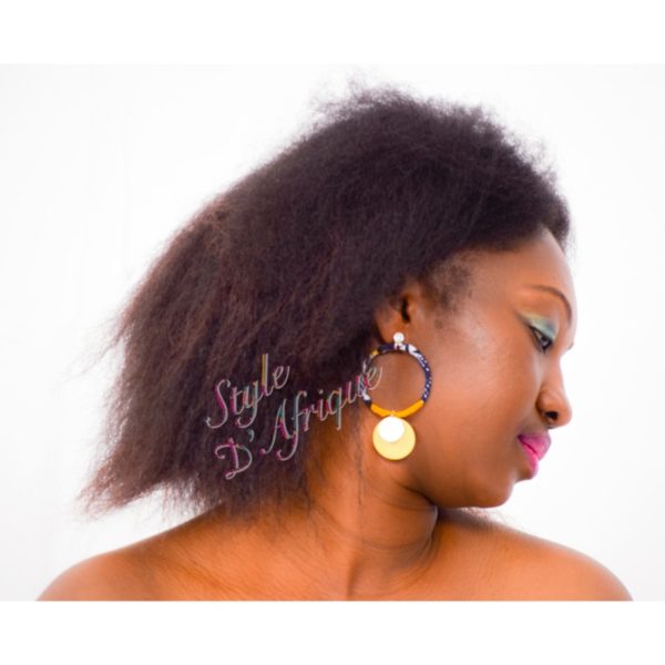 boucles d'oreilles créoles en wax africain