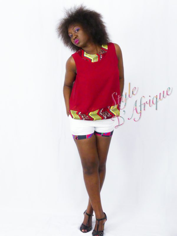 short Kente mode africaine en pagne ethnique d'été