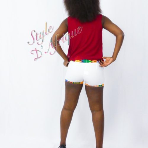 short Kente mode africaine en pagne ethnique d'été