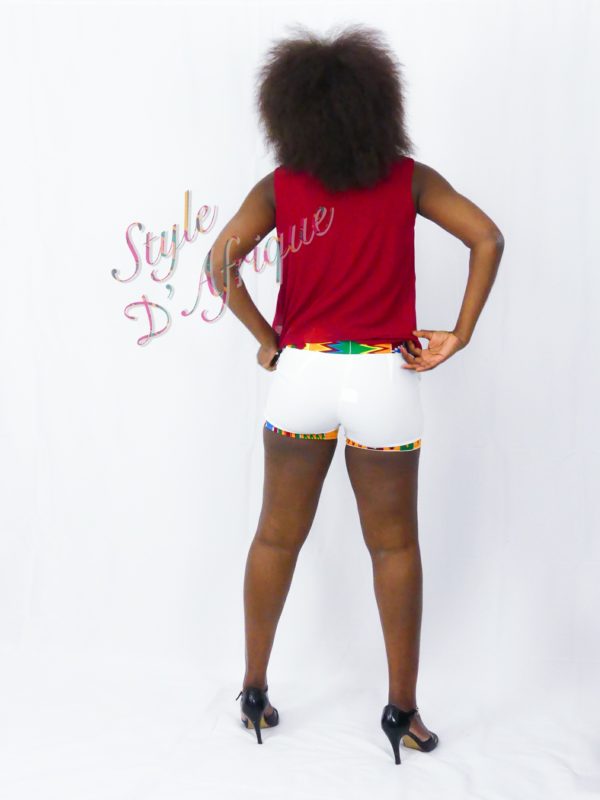 short Kente mode africaine en pagne ethnique d'été