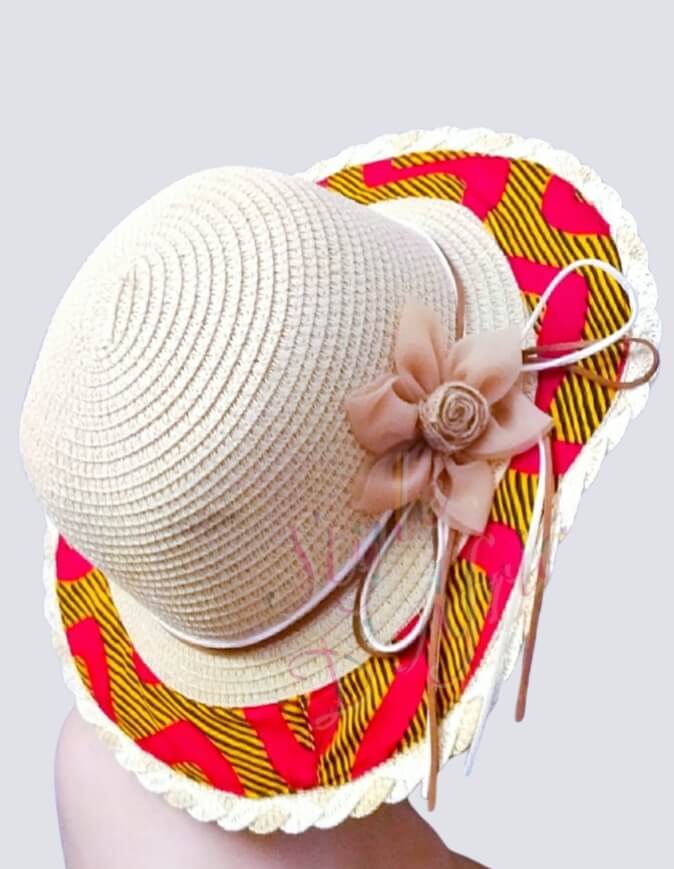 capeline chapeau paille bogolan africain ethnique femme. capeline chapeau paille KENTE africain ethnique. capeline chapeau paille wax tissu africain ankara. Chapeau capeline avec imprimé ethnique femme multicolore wax