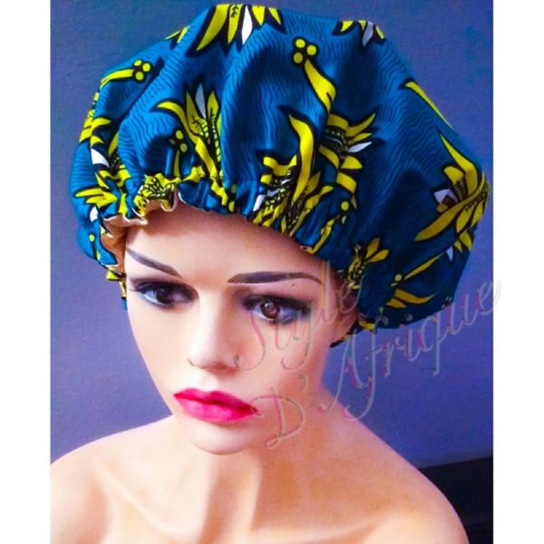 bonnet satin nuit cape de bain chapeau douche cheveux WAX africain ethnique femme
