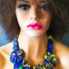 collier wax ras de cou fleurs wax africain