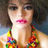 collier fleur kente collier wax ras de cou fleurs wax africain