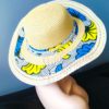 Chapeau capeline avec imprimé ethnique femme multicolore wax
