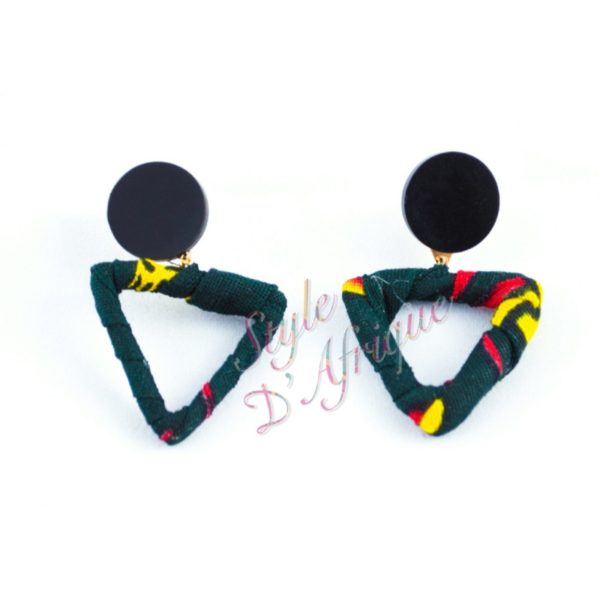 boucles d'oreilles triangle wax africain ankara