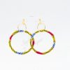 boucles d'oreilles créole wax africain tissu ethnique