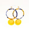 boucles d'oreilles créoles wax africain tissu ethnique