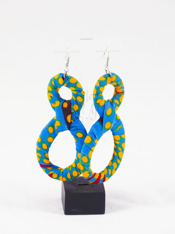 boucles d'oreilles en huit wax africain ankara