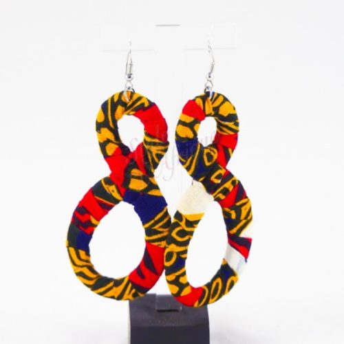 boucles d'oreilles vertige en huit wax africain ankara