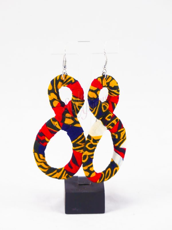 boucles d'oreilles vertige en huit wax africain ankara