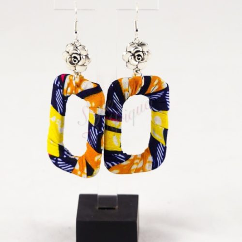 Boucles d'oreilles Casiope pendante wax africain ankara