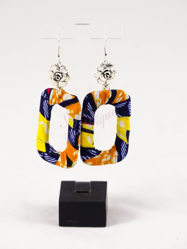 Boucles d'oreilles Casiope pendante wax africain ankara