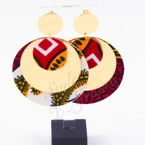 boucles d'oreille en wax, Boucles d'oreilles tissu africain