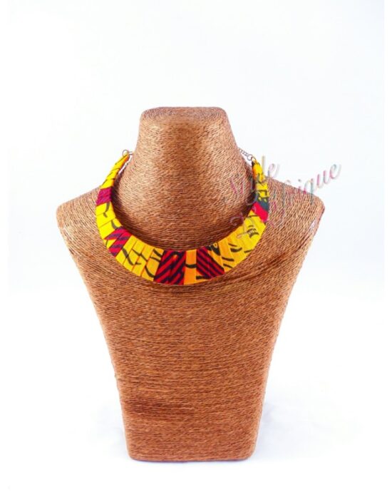 Collier wax africain rouge