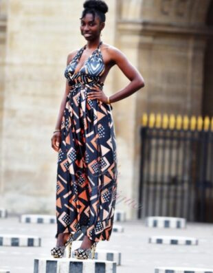 Robe BAMBARA Silk Bogolan bogolan robe silk soie africain femme été