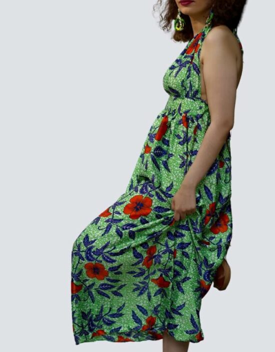 Robe BAMBARA soie verte
