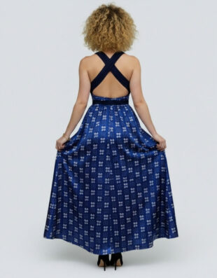 Robe BAMBARA soie bleue