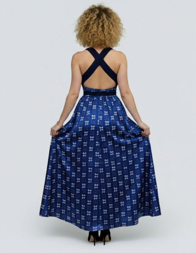 Robe BAMBARA soie bleue