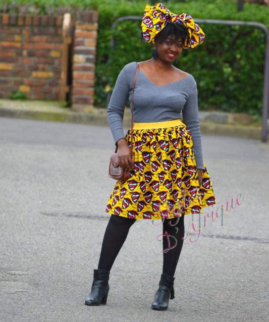 jupe et foulard WAX, jupe midi africaine wax pagne pour femme fleuri été