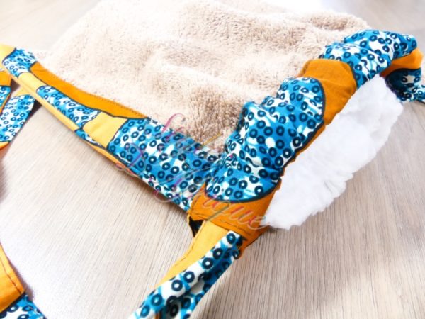 ensemble bavoir serviette gant de toilette wax enfant bébé naissance africain layette puériculture