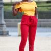 body femme africaine wax extensible à volant été en coton kente