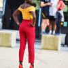 body femme africaine wax extensible à volant été en coton kente