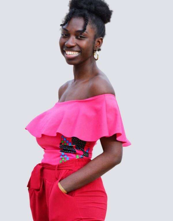 Body col volanté, body femme africaine wax extensible à volant été chic