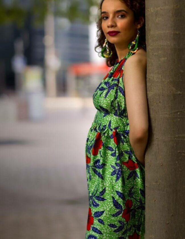 Robe BAMBARA soie vert