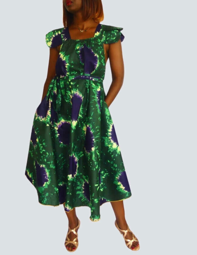 robe évasée wax africain femme. robe courte été wax africain bohème chic femme, robe de bal, robe été, robe de cérémonie femme, robe longue fleurie