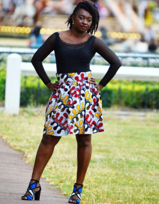 mini jupe plissée évasée, jupe midi africaine wax pagne pour femme fleuri été jupe africaine moderne ethnique