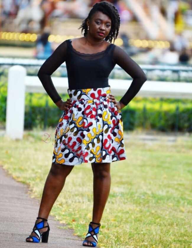 mini jupe plissée évasée, jupe midi africaine wax pagne pour femme fleuri été jupe africaine moderne ethnique