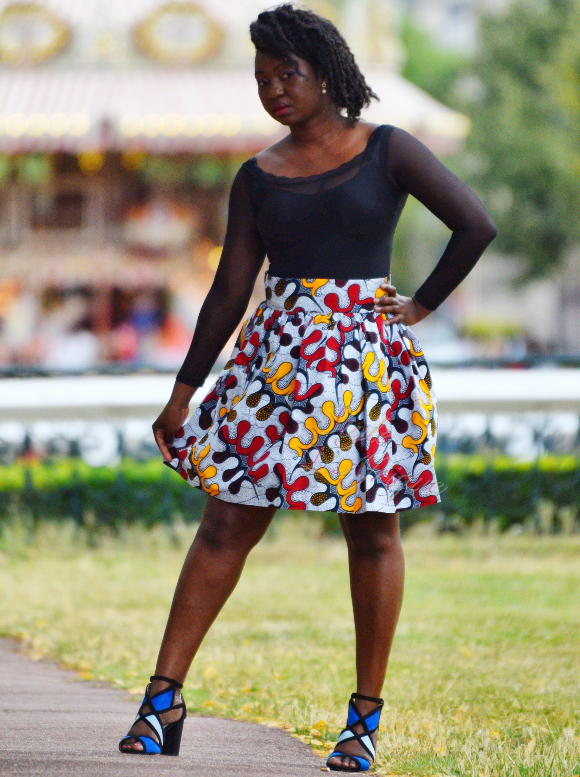 Mini jupe plissée évasée - Jupe en WAX africain - Style dAfrique