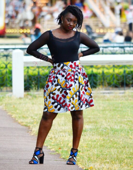 mini jupe plissée évasée, jupe midi africaine wax pagne pour femme fleuri été jupe africaine moderne ethnique