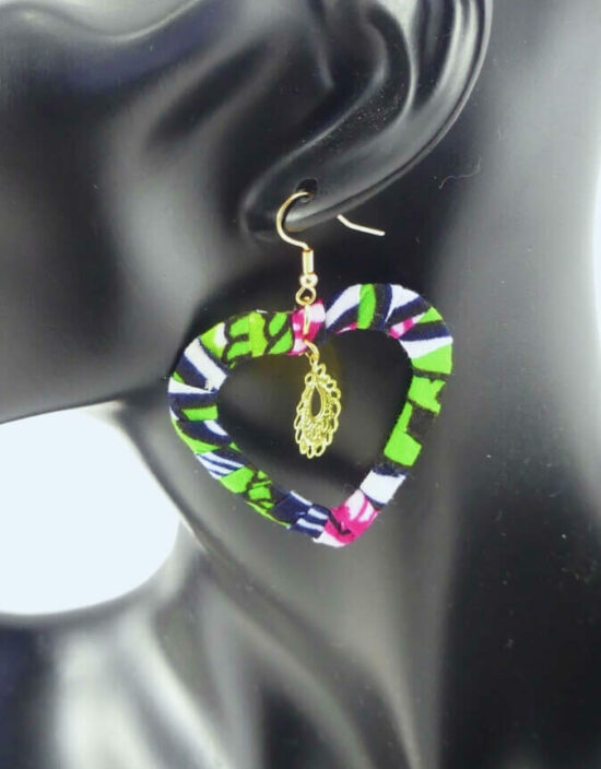 boucles d'oreilles cajou wax africain